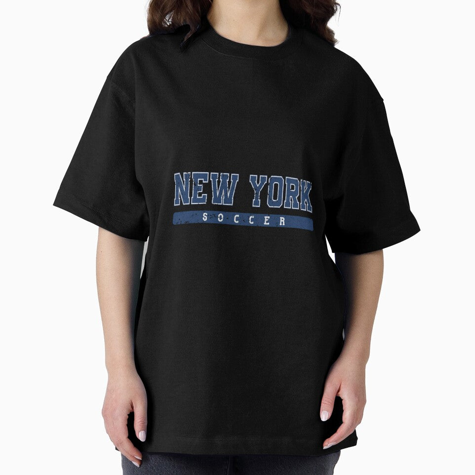 New York Soccer Blue Vintage Text by MollyLYork