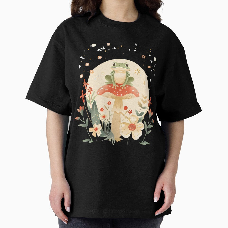 frog sitting on a mushroom classic tshirt by anandsiva2703