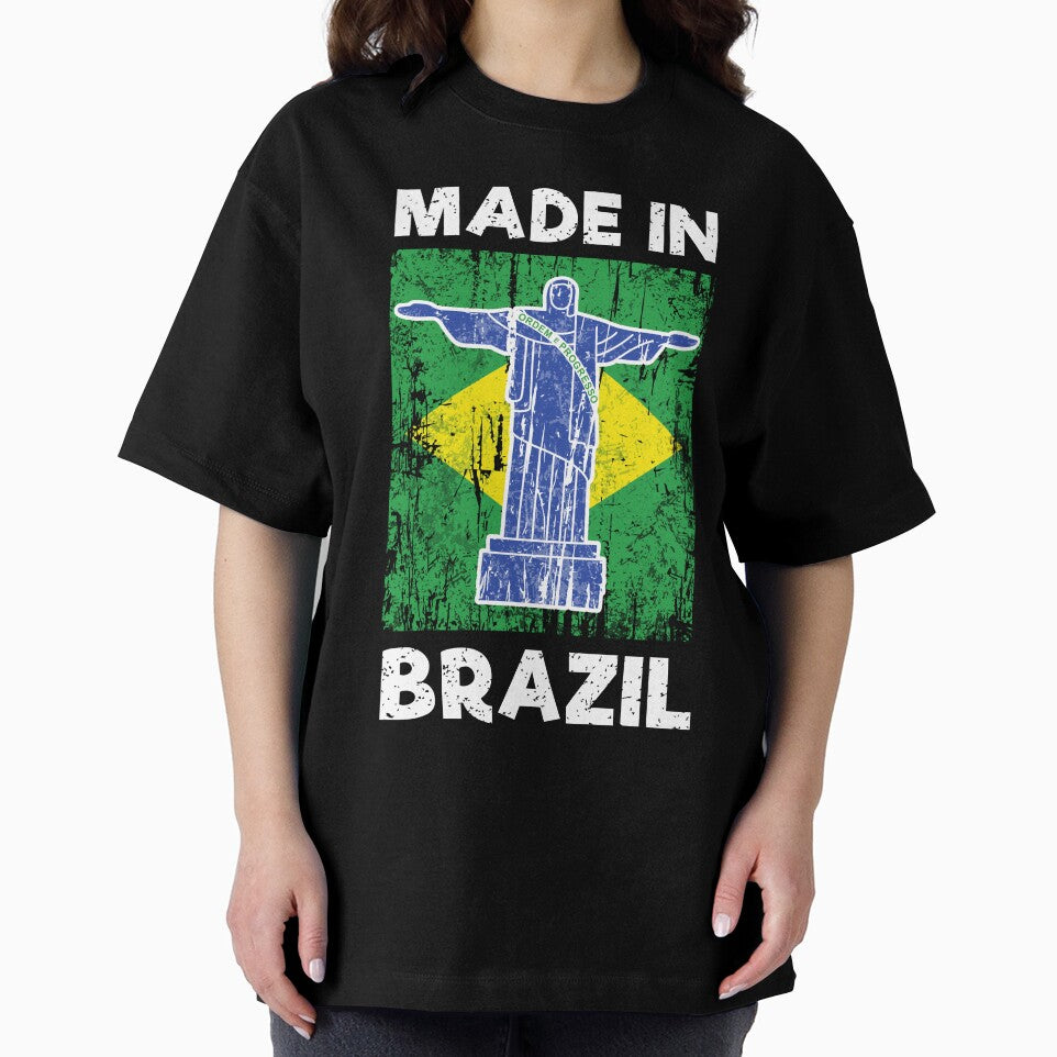 Made In Brazil Vintage Distressed Flag Christ The Redeemer Pride by Dmetalx Art Apparel