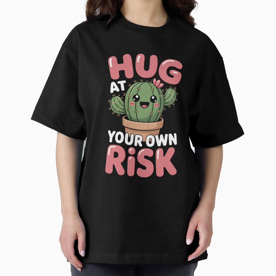 Hug At Your Own Risk Funny Kawaii Cactus Warning by AmazingViews