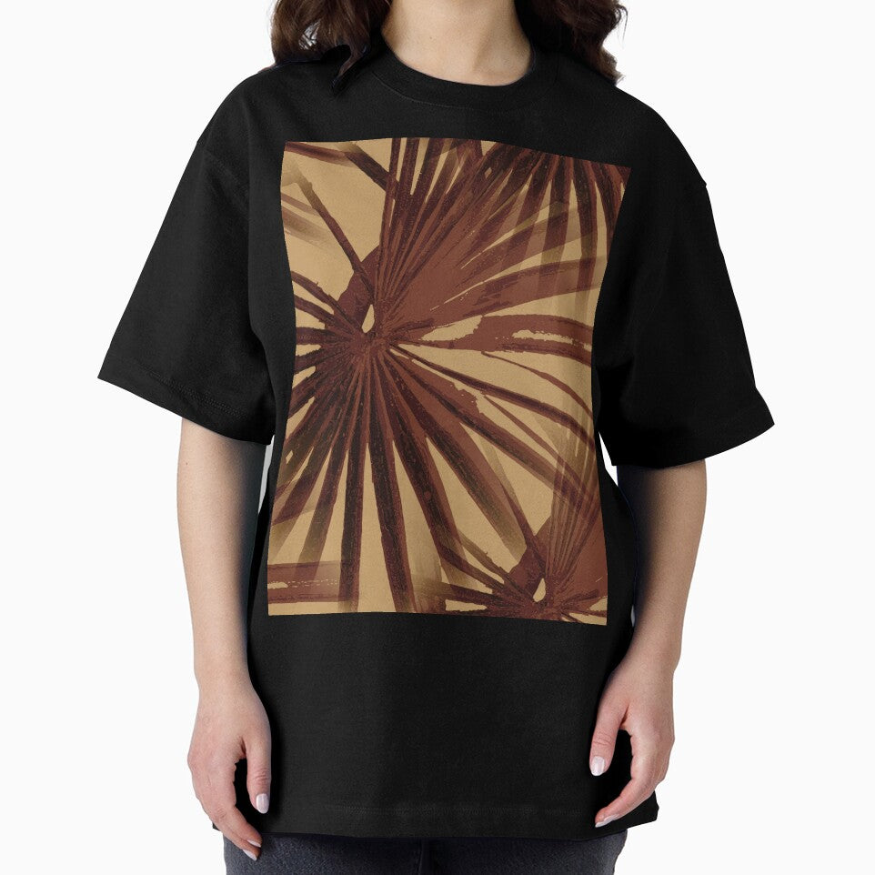Burgundy and Coffee Tropical Beach Palm Vector by taiche