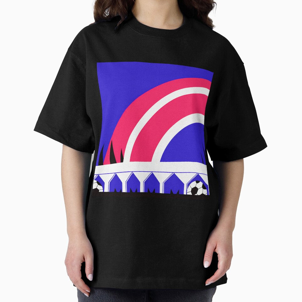 Stylized Football Scene with Blue, Red, White by ART ATTACK ZONE