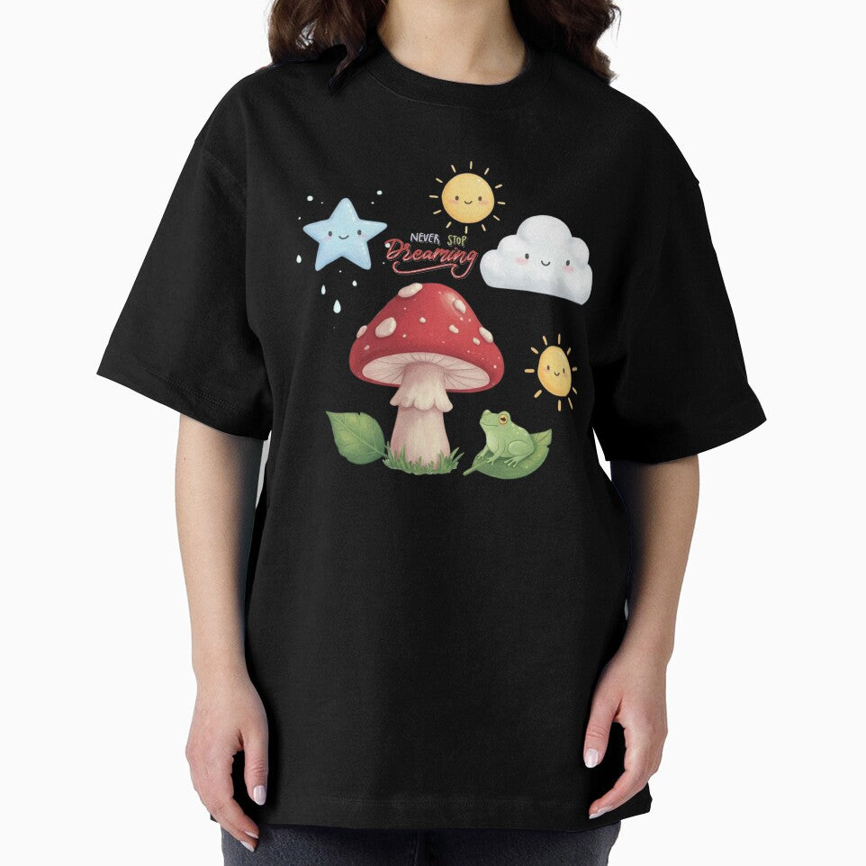 sunset mushroom classic tshirt and sticker by anandsiva2703