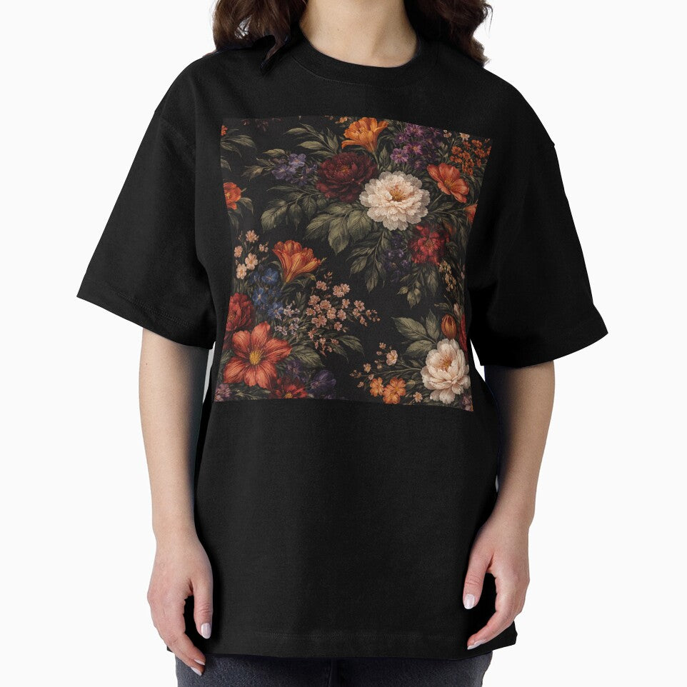 Dark Vintage Floral Garden Pattern by ZEYCAT