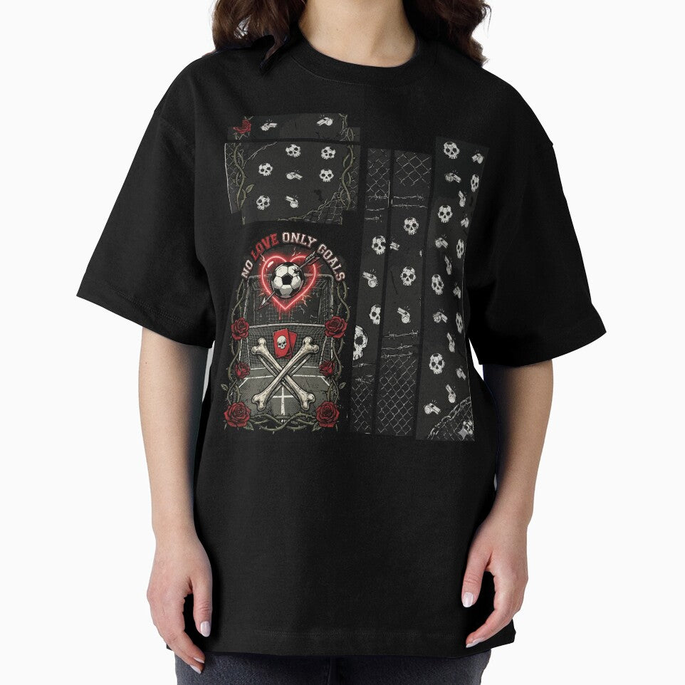 No Love Only Goals - Gothic Anti Valentine Soccer Football Skull by devilfronty