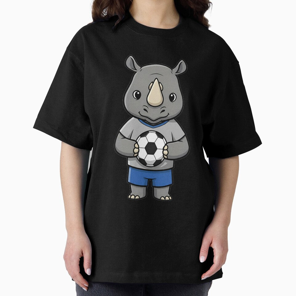 Rhino Soccer Player Mascot Cartoon by k3rstman1