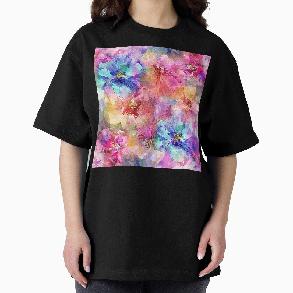 Floral Abstract Aesthetic In Pink, Blue, And Yellow by DEC02