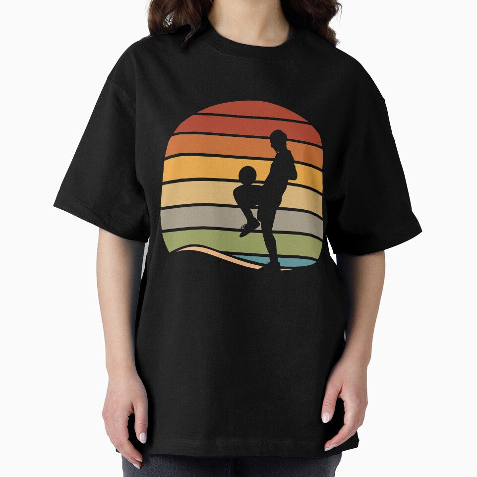 Retro Vintage Soccer Player Sunset Graphic by tempotats