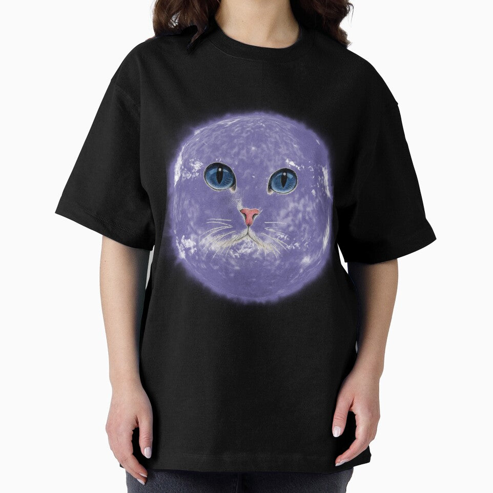 BLUE SUN CAT T-SHIRT by METAGOD POD