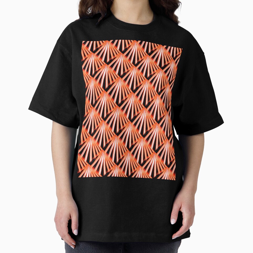 Art Deco Tropical Beach Palm Vacation Orange On Black by taiche