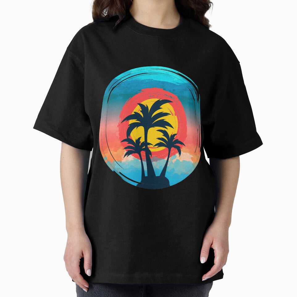 Art Painting Summer Tropical Sunset Nature t-shirt by AYOUCHKA