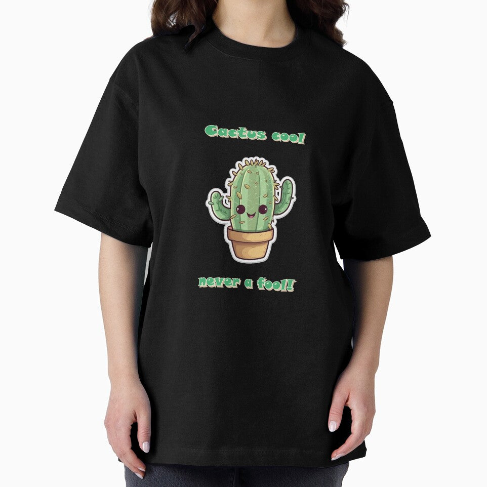 Chibi Cactus with Text "Cactus Cool, Never a Fool!" by KawaiiArtStyle