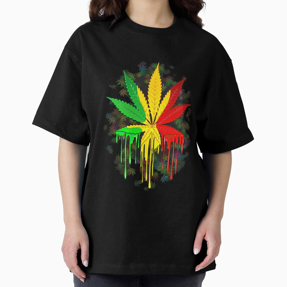Rasta Leaf PaintDrip by leen12 Art Designs Prints