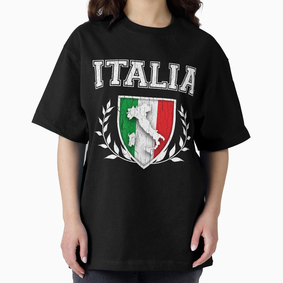 ITALIA - Classic Itlay Flag Crest (Vintage Distressed Design) by ROBOTFACE T-Shirts