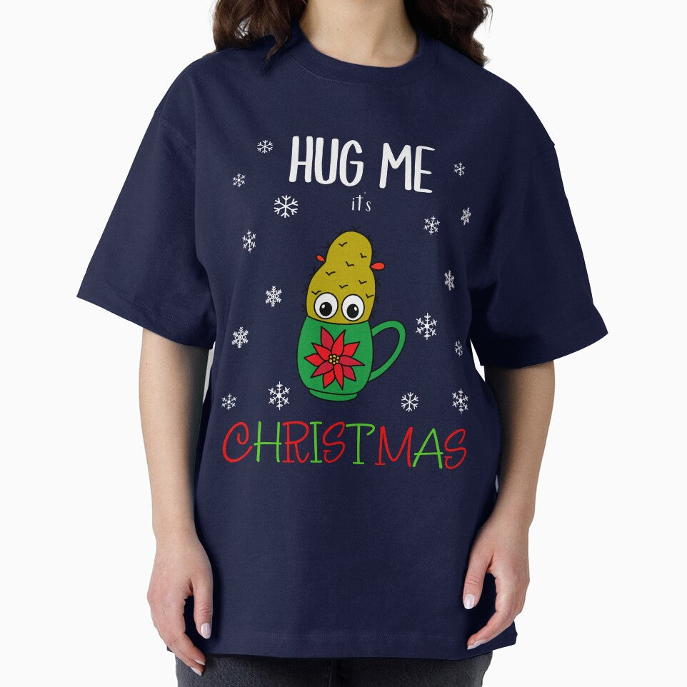 Hug Me It's Christmas - Small Christmas Cactus In Poinsettia Mug by DreamCactus