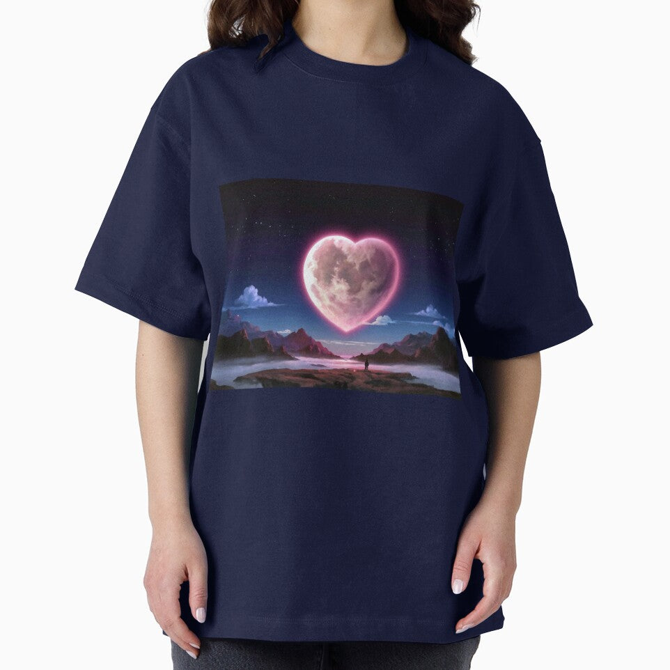 Moon in pink heart shape by M-Y-A-R-T-