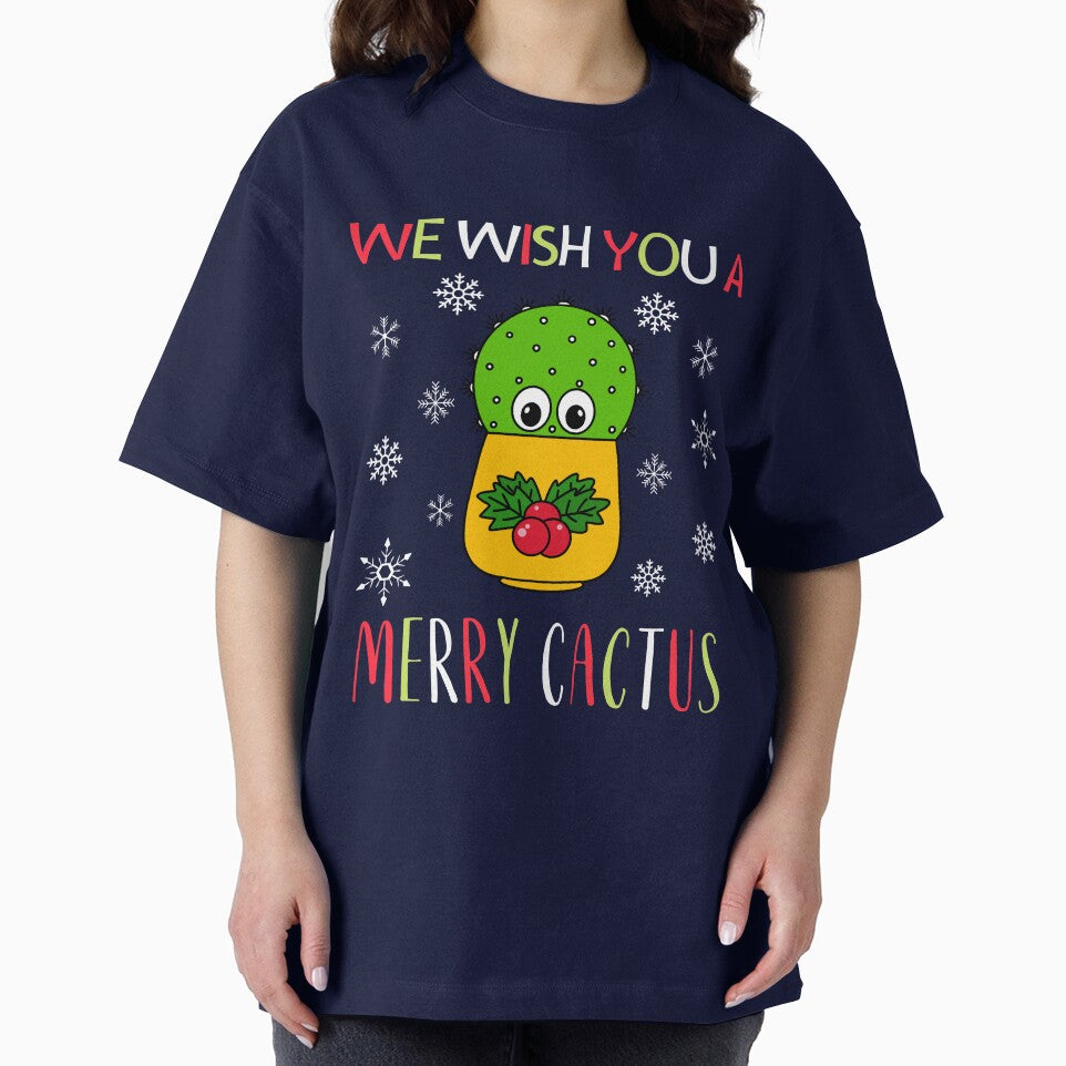 We Wish You A Merry Cactus - Cute Cactus In Christmas Holly Pot by DreamCactus