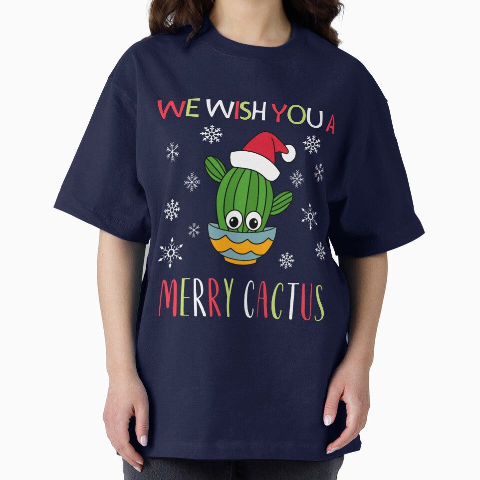 We Wish You A Merry Cactus - Cactus With A Santa Hat In A Bowl by DreamCactus