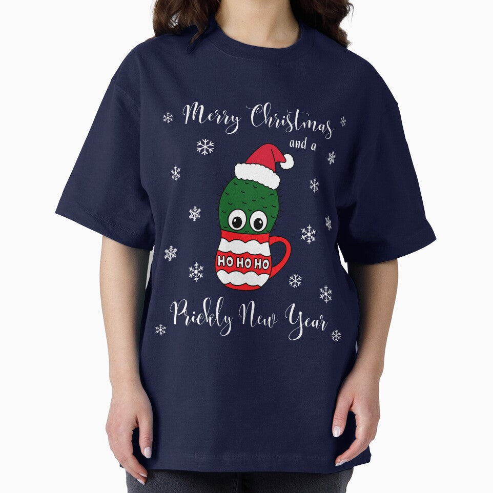 Merry Christmas And A Prickly New Year - Cactus With A Santa Hat In A Christmas Mug by DreamCactus