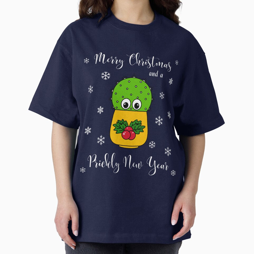 Merry Christmas And A Prickly New Year - Cute Cactus In Christmas Holly Pot by DreamCactus