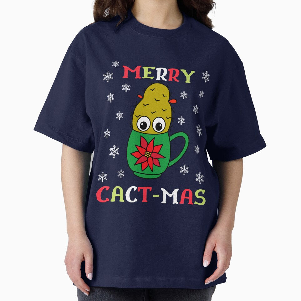 Merry Cact Mas - Small Christmas Cactus In Poinsettia Mug by DreamCactus