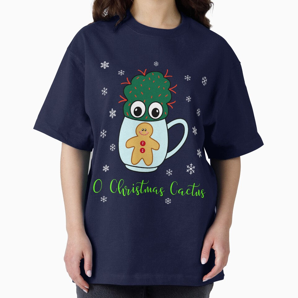 O Christmas Cactus - Small Cactus With Red Spikes In Christmas Mug by DreamCactus