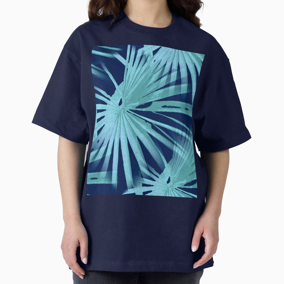 Aqua on Blue Tropical Vibes Beach Palmtree Vector by taiche