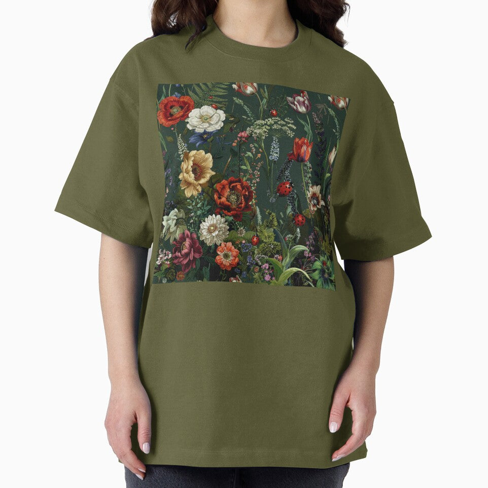 Vintage Wildflower Garden with Ladybugs by Rutvain
