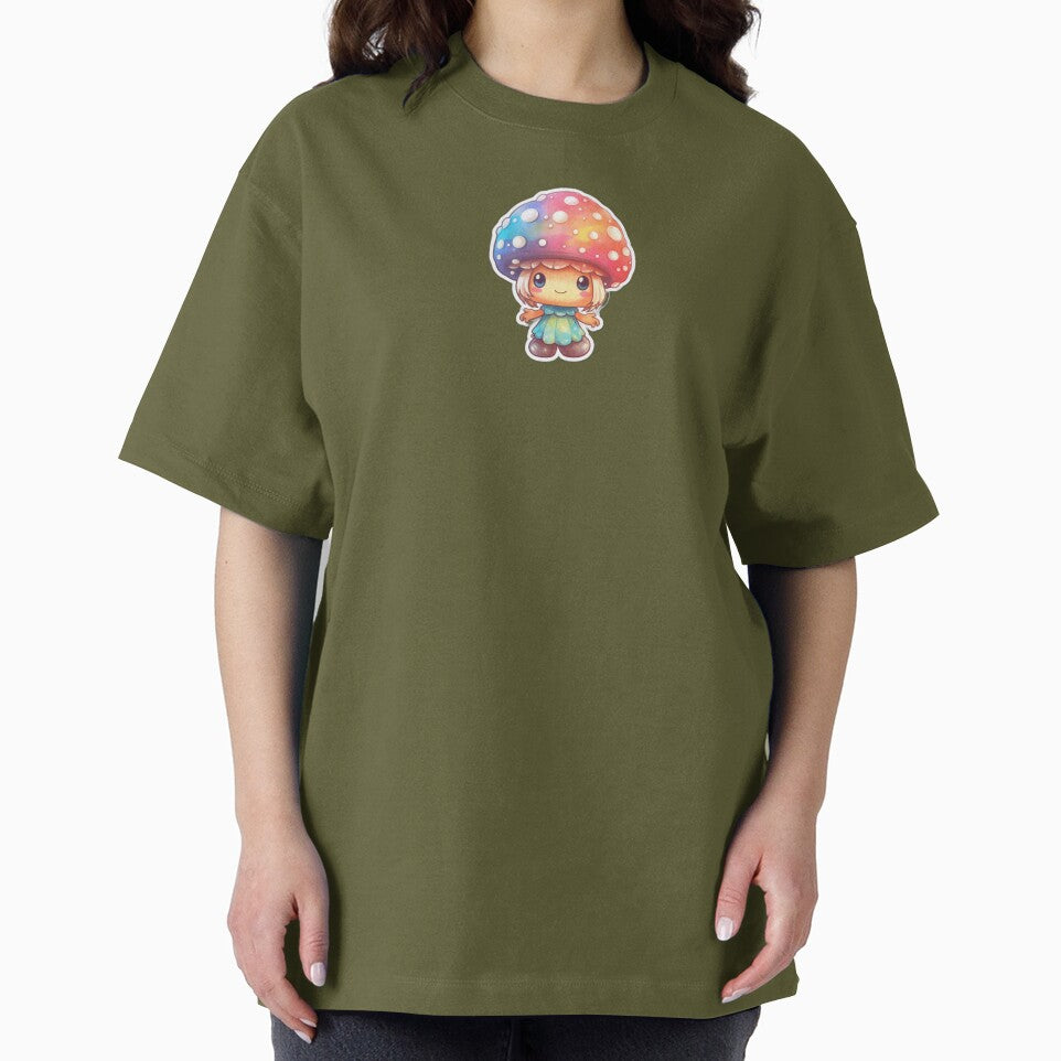 Colourful Anime Mushroom | Teal Watercolour | Happy, Cute, Nature, Kawaii, Woods, Forest by FantasySoul