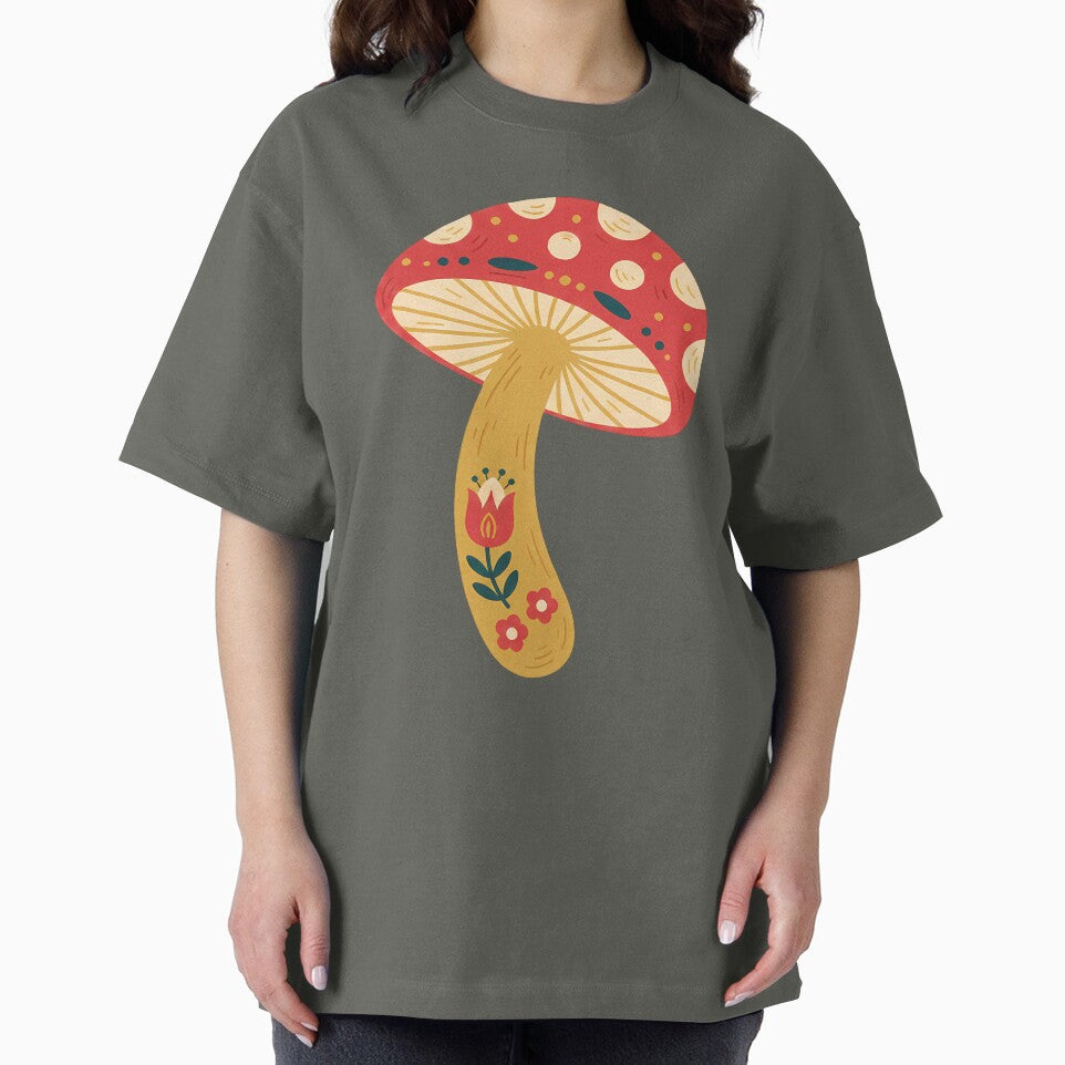 Red‑Capped Mushroom & Motifs STICKER/MAGNET PACK – Scandinavian Folk Art by heidiannemorris © by FOLK ART FUSION by heidiannemorris