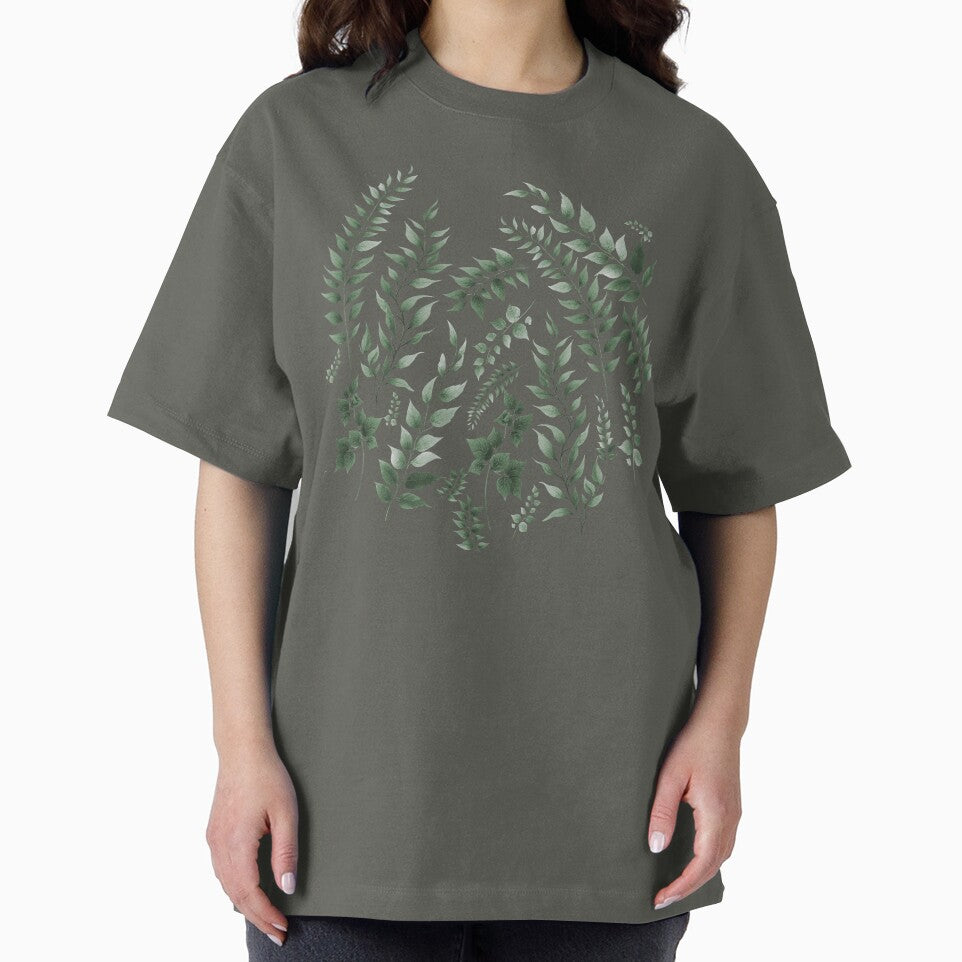 Greenery Botanical Print Muted Green by SilverPegasus