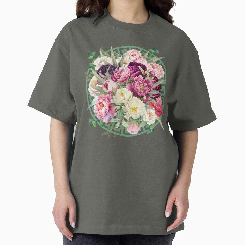 Beautiful Botanic Peonies with Leaves by PurrfectJourney