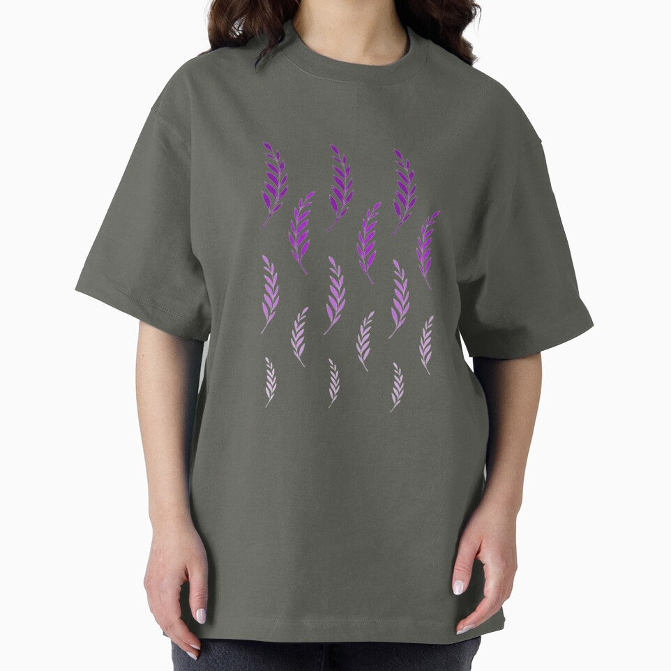 Purple Lavendar Leaves Pattern, Lavendar Leaf Set, Leaf Motif, Vibrant Gradient Leaves by Art Shimmers