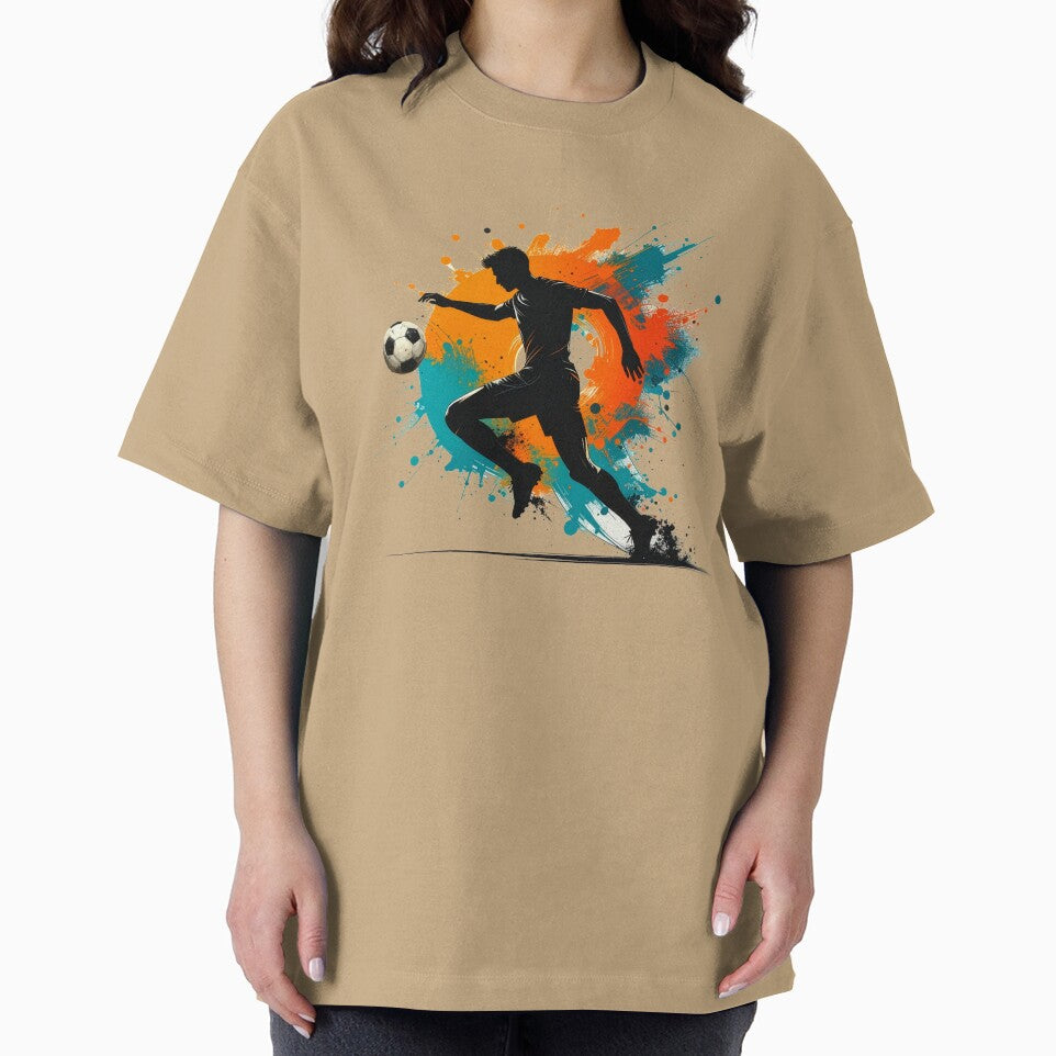 Soccer Player Paint Splash Art — Football Silhouette Action Print by icemanphotos