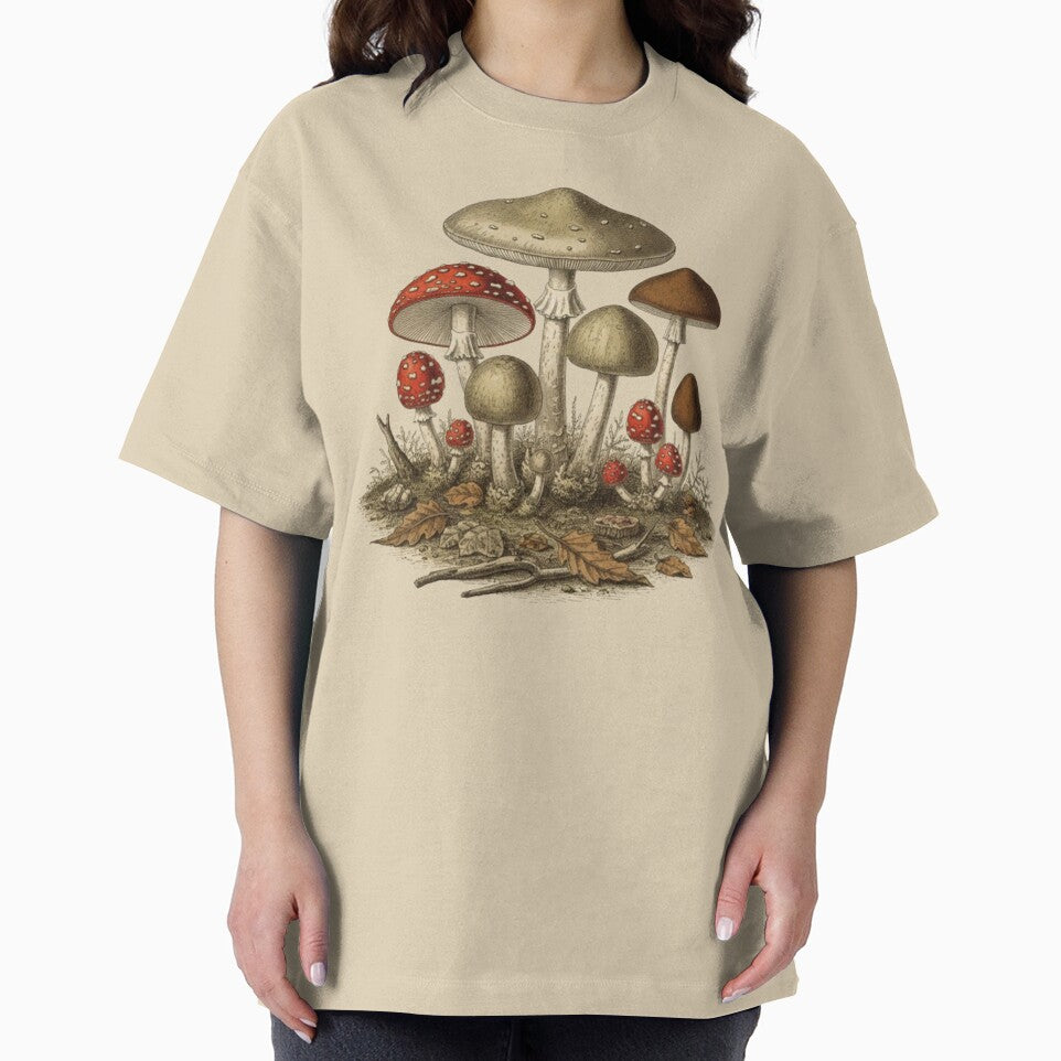 Forest Mushrooms – Botanical Nature Illustration by Dogandesighn