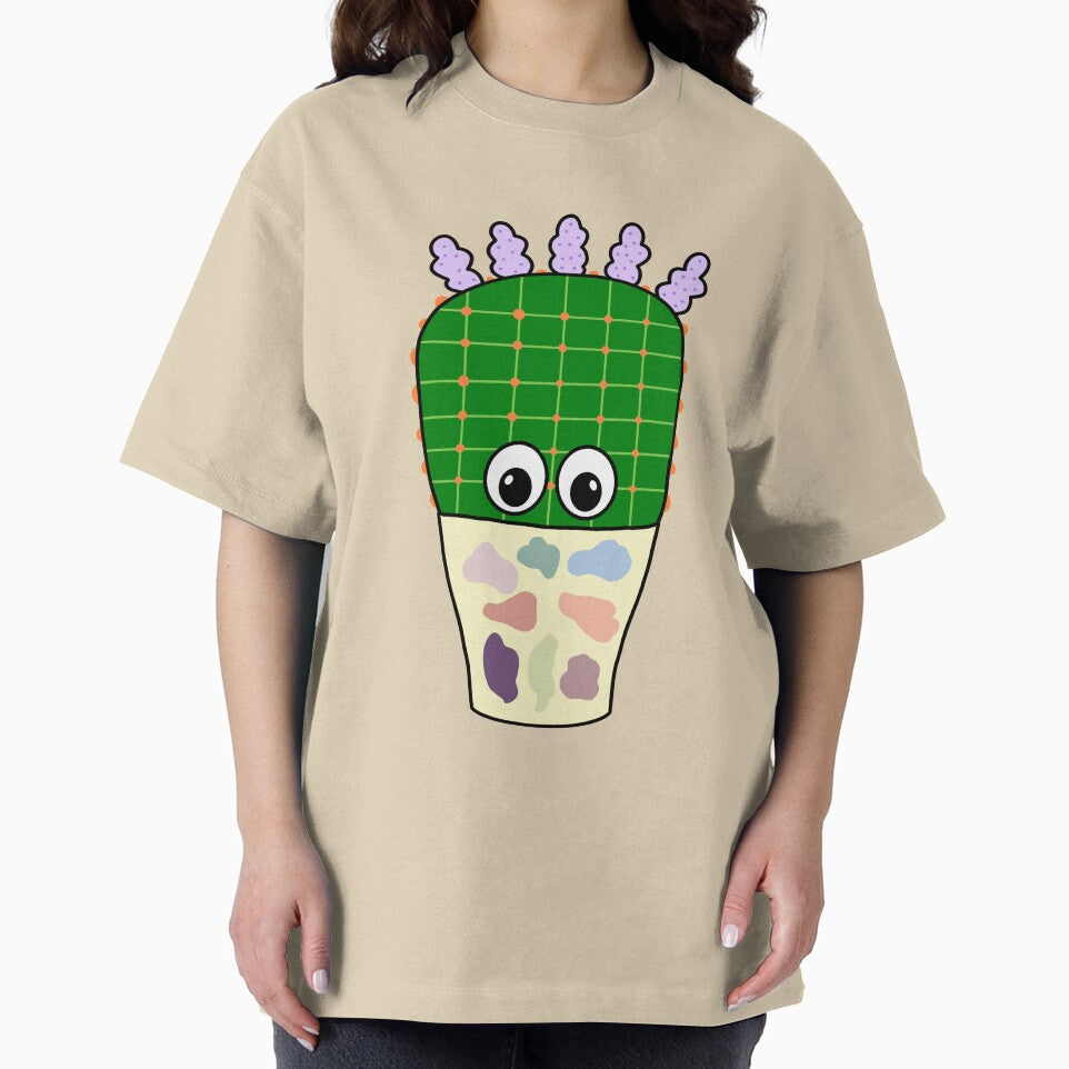 Cute Cactus Design #300: Prickly Pear In Nice Abstract Pot by DreamCactus