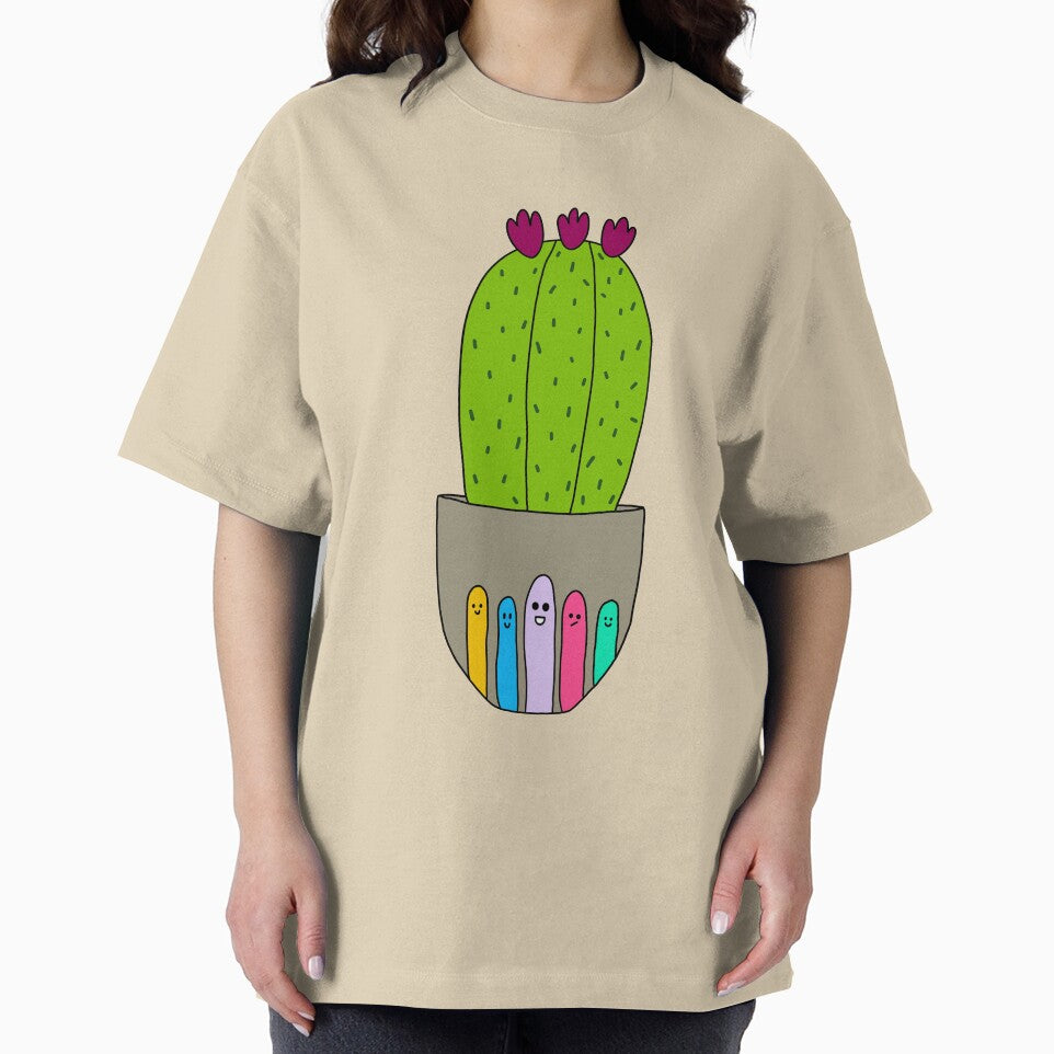 Cute Cactus Design #183: Big Cactus With Flowers In Cute Pot by DreamCactus