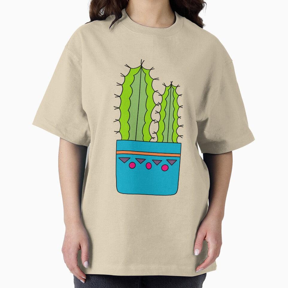 Cute Cactus Design #114: Big And Small Cacti In A Nice Blue Pot by DreamCactus