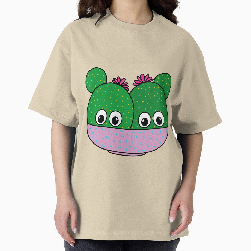 Cute Cactus Design #315: Cacti Couple With Cute Blooms by DreamCactus