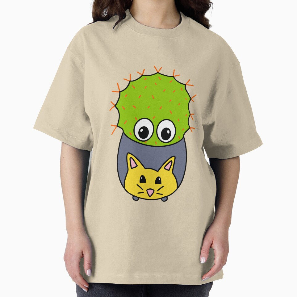 Cute Cactus Design #355: Spiky Cactus In Cute Cat Pot by DreamCactus