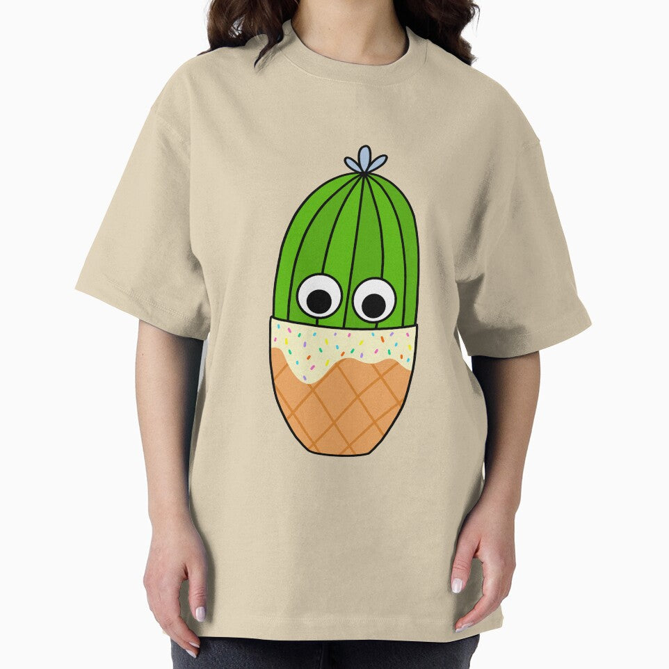 Cute Cactus Design #222: Cactus In Waffle Cone Pot by DreamCactus