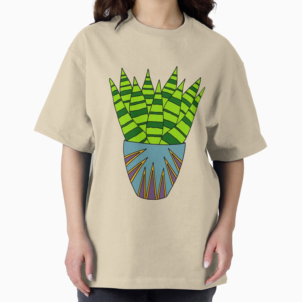 Cute Cactus Design #171: Succulent Bunch In A Triangle-Patterned Pot by DreamCactus