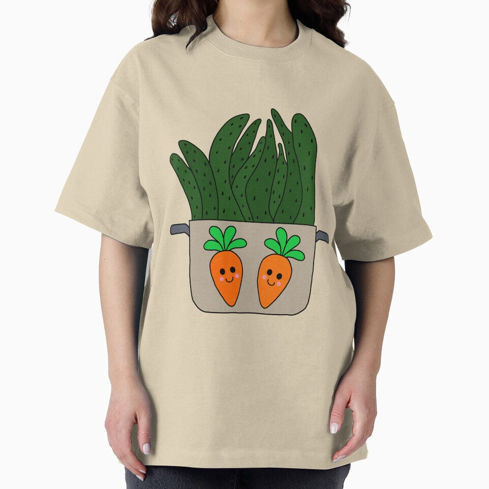 Cute Cactus Design #179: Succulent In Cooking Pot With Carrots by DreamCactus