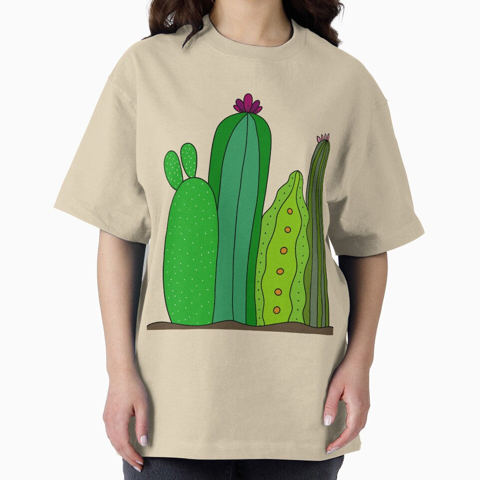 Cute Cactus Design #108: 4 Cacti On The Ground by DreamCactus
