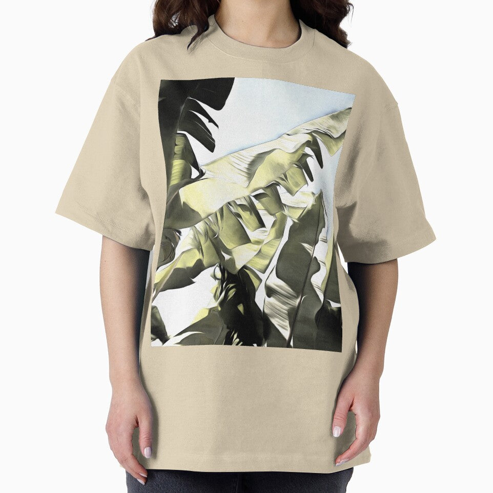 Tropical Banana Leaves Pastel Color Illustration by taiche