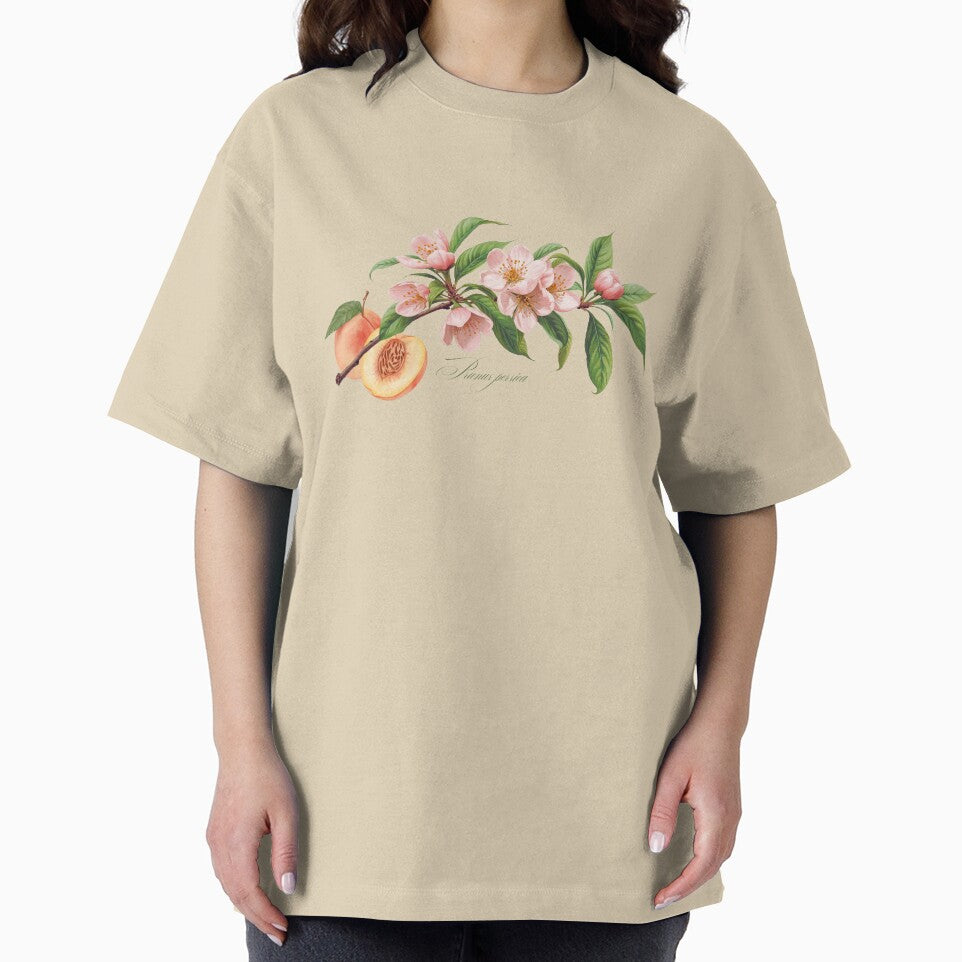 Prunus persica | Flowering Branch with Peach Botanical Illustration by ChristinePartlow