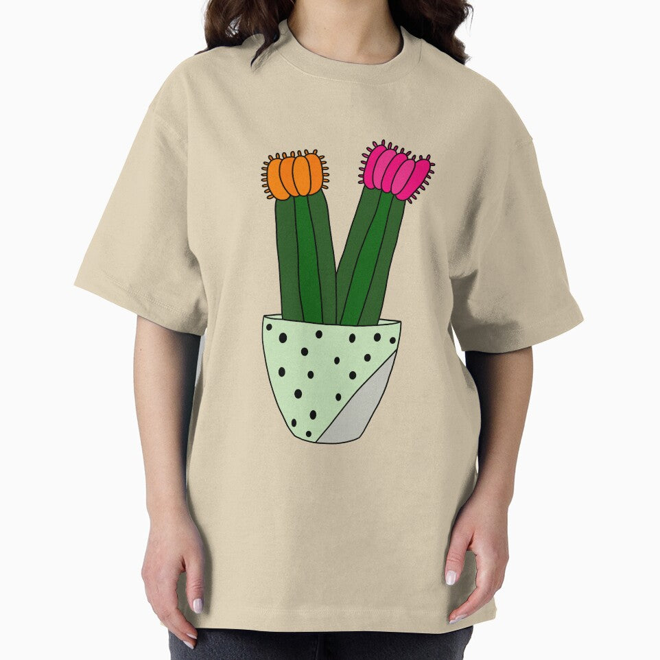 Cute Cactus Design #166: Hybrid Cacti In Painted Concrete Pot by DreamCactus