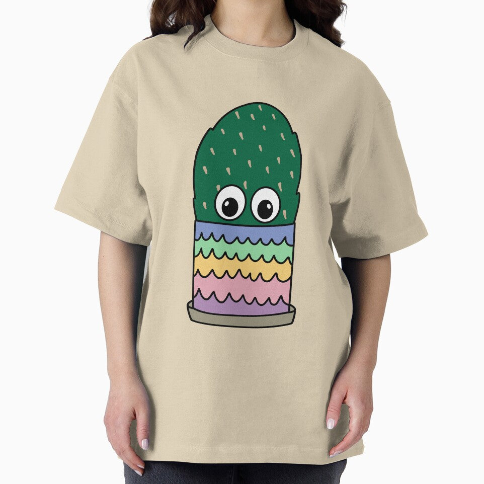 Cute Cactus Design #301: Prickly Pear In Scallop Pot by DreamCactus