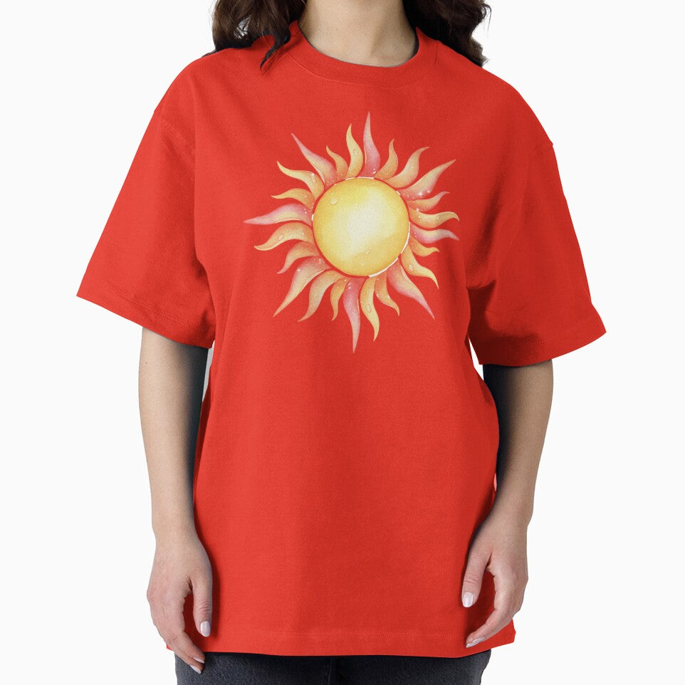 Radiant Watercolor Sun – Warm Celestial Boho Art by SunnyIris