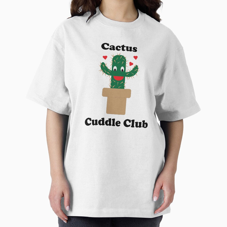 Cactus Cuddle Club Cute Cartoon Cactus with Hearts – Funny Plant Lover Gift Design by ValeriesGallery